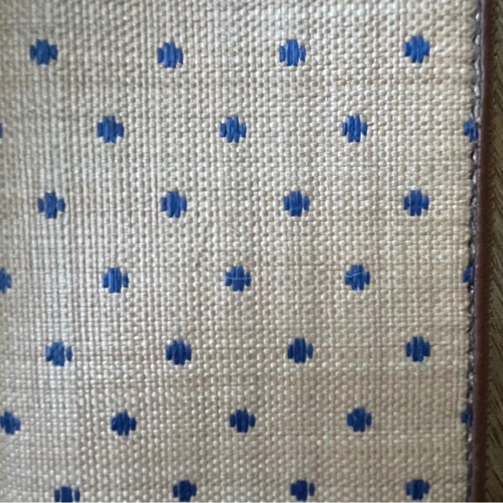 💙 Fossil Felicity Blue Dot Jori Zip Clutch Wallet & Pouch - Tan & Brown & Blue - Picture 11 of 15